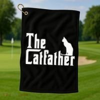 The Catfather Funny Cat Dad Father Lover Golf Towel thumb 1