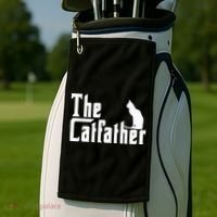 The Catfather Funny Cat Dad Father Lover Golf Towel thumb 2