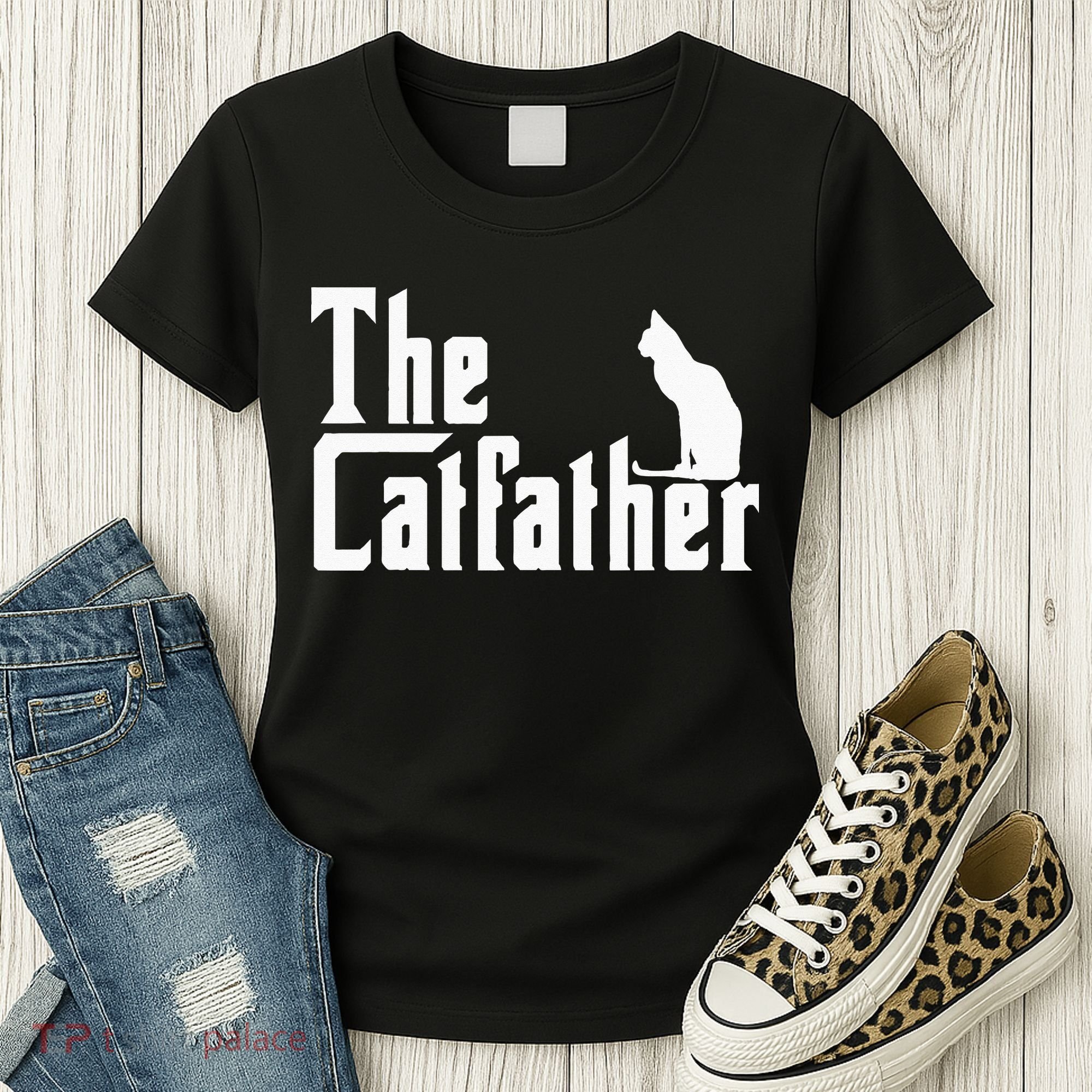 The Catfather Funny Cat Dad Father Lover Women's T-Shirt