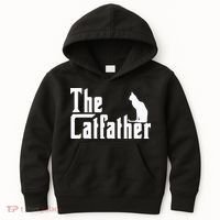 The Catfather Funny Cat Dad Father Lover Kids Hoodie thumb 0