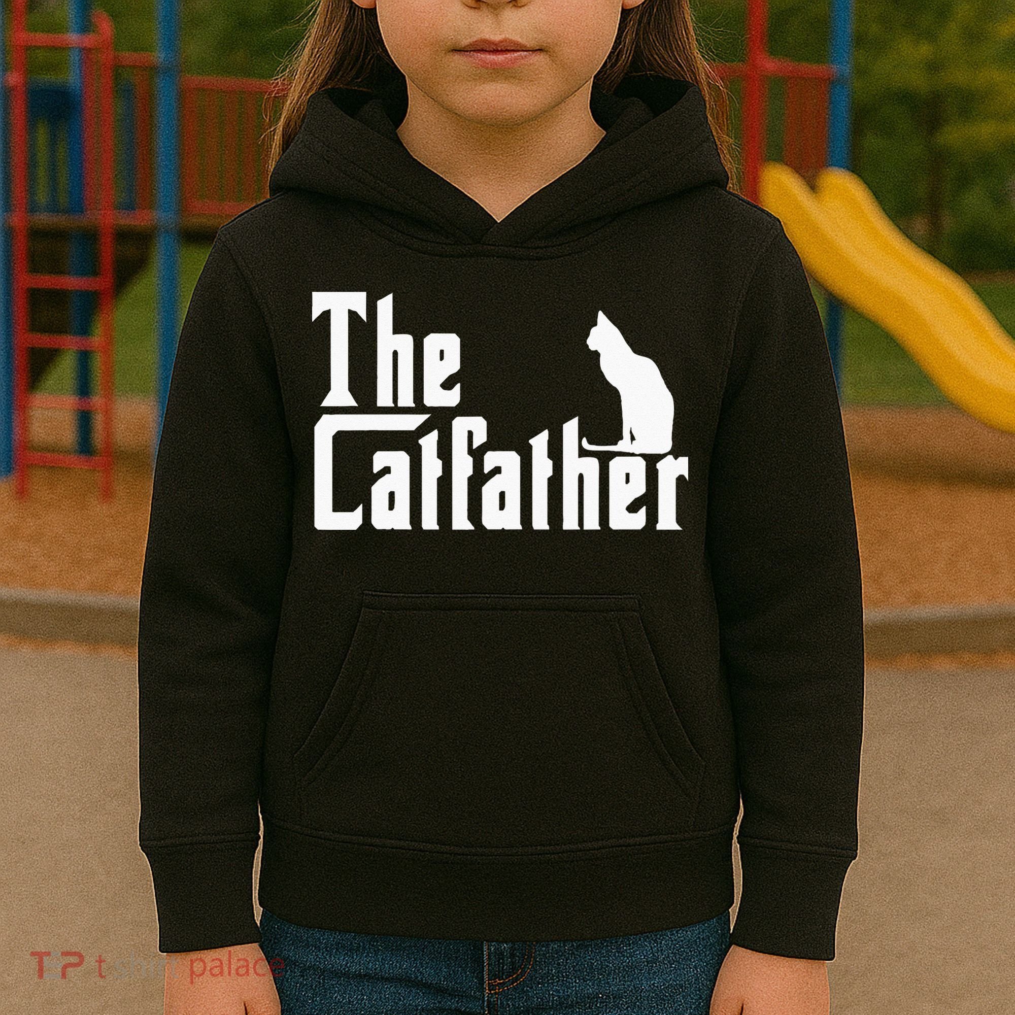 The Catfather Funny Cat Dad Father Lover Kids Hoodie
