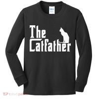 The Catfather Funny Cat Dad Father Lover Kids Long Sleeve Shirt thumb 0