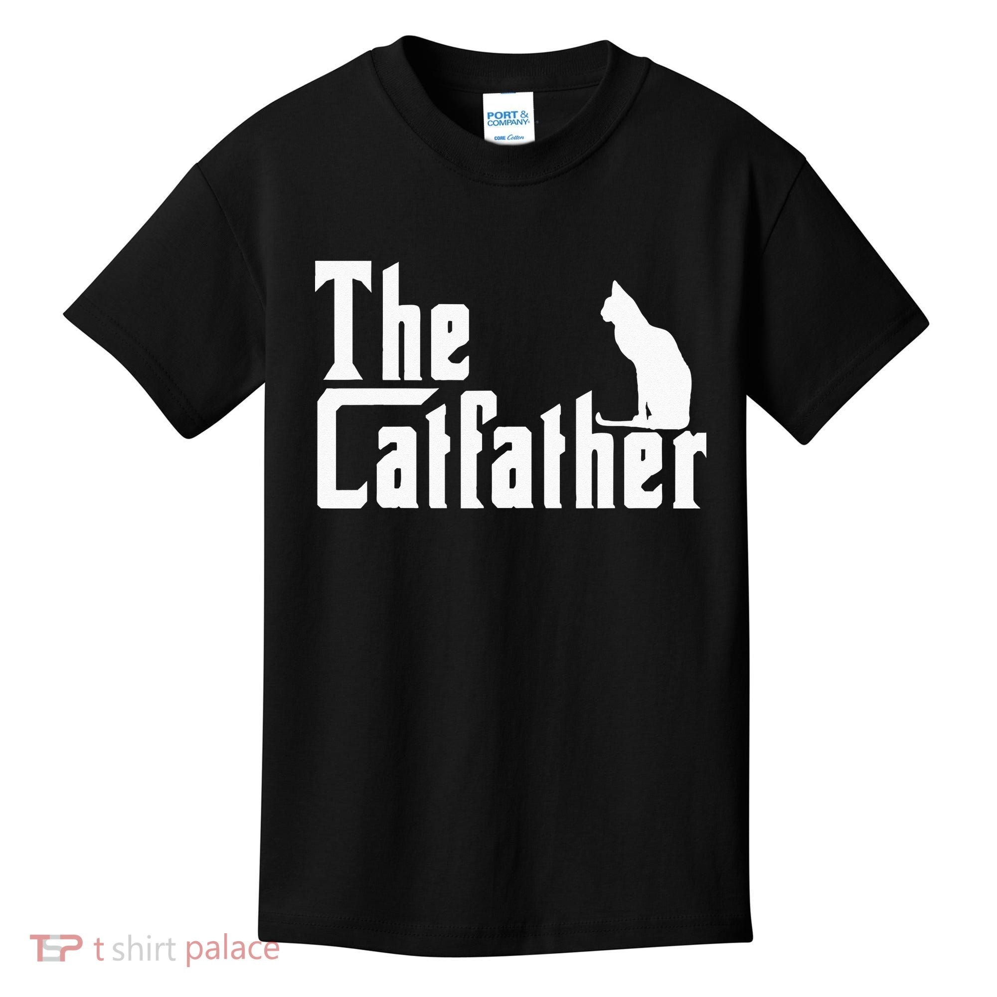 The Catfather Funny Cat Dad Father Lover Kids T-Shirt