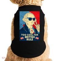 Too Cool For British Rule George Washington 4th of July Doggie Tank thumb 0