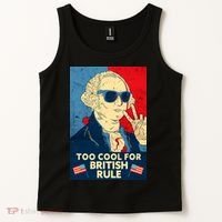 Too Cool For British Rule George Washington 4th of July Tank Top thumb 2