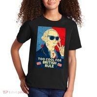 Too Cool For British Rule George Washington 4th of July Kids T-Shirt thumb 2