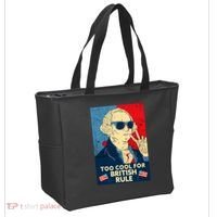 Too Cool For British Rule George Washington 4th of July Tote Bag thumb 2
