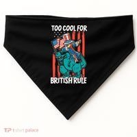 Too Cool For British Rule 4th Of July American Dinosaur USA-Made Doggie Bandana thumb 0