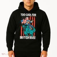 Too Cool For British Rule 4th Of July American Dinosaur Hoodie thumb 2