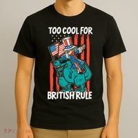 Too Cool For British Rule 4th Of July American Dinosaur T-Shirt thumb 3