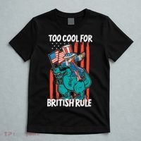 Too Cool For British Rule 4th Of July American Dinosaur T-Shirt thumb 5