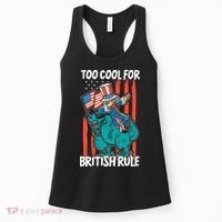 Too Cool For British Rule 4th Of July American Dinosaur Women's Tank Top thumb 0
