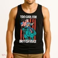 Too Cool For British Rule 4th Of July American Dinosaur Tank Top thumb 3