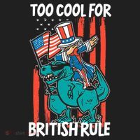 Too Cool For British Rule 4th Of July American Dinosaur Golf Towel thumb 3