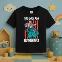 Too Cool For British Rule 4th Of July American Dinosaur Toddler T-Shirt thumb 3