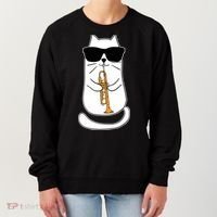 Trumpet Cat Funny Trumpet Player Women's Sweatshirt thumb 0