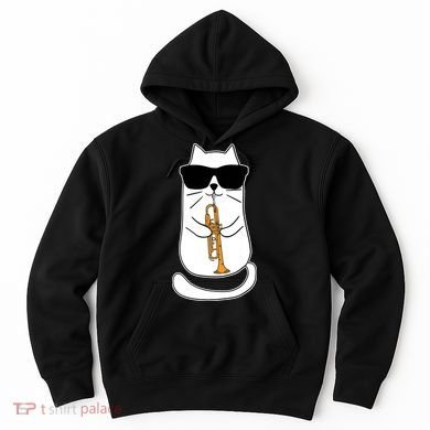 Trumpet Cat Funny Trumpet Player Hoodie