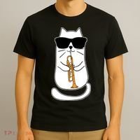 Trumpet Cat Funny Trumpet Player T-Shirt thumb 3