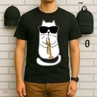 Trumpet Cat Funny Trumpet Player T-Shirt thumb 6