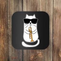 Trumpet Cat Funny Trumpet Player Coaster thumb 0