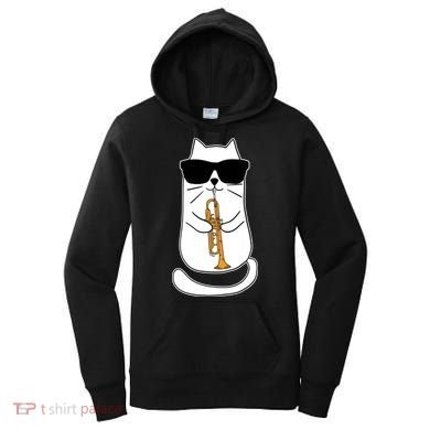 Trumpet Cat Funny Trumpet Player Women's Hoodie