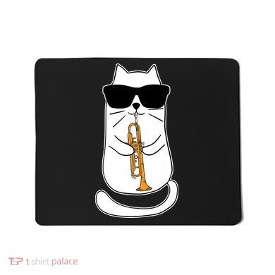 Trumpet Cat Funny Trumpet Player Mousepad