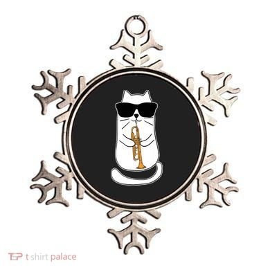 Trumpet Cat Funny Trumpet Player Ornament