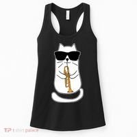 Trumpet Cat Funny Trumpet Player Women's Tank Top thumb 0