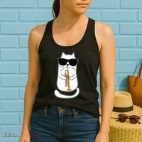 Trumpet Cat Funny Trumpet Player Women's Tank Top thumb 2