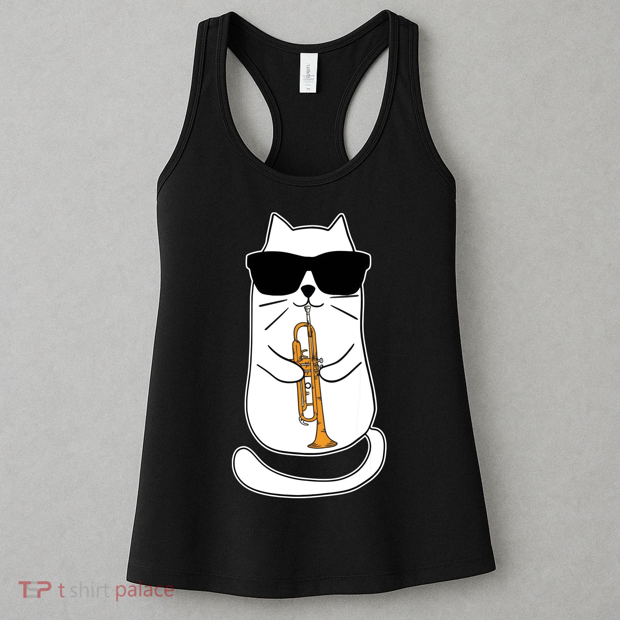 Trumpet Cat Funny Trumpet Player Women's Tank Top