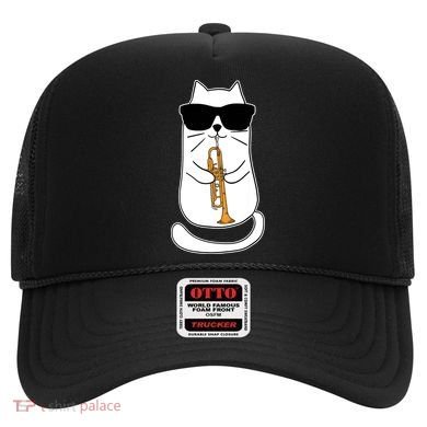 Trumpet Cat Funny Trumpet Player Hat