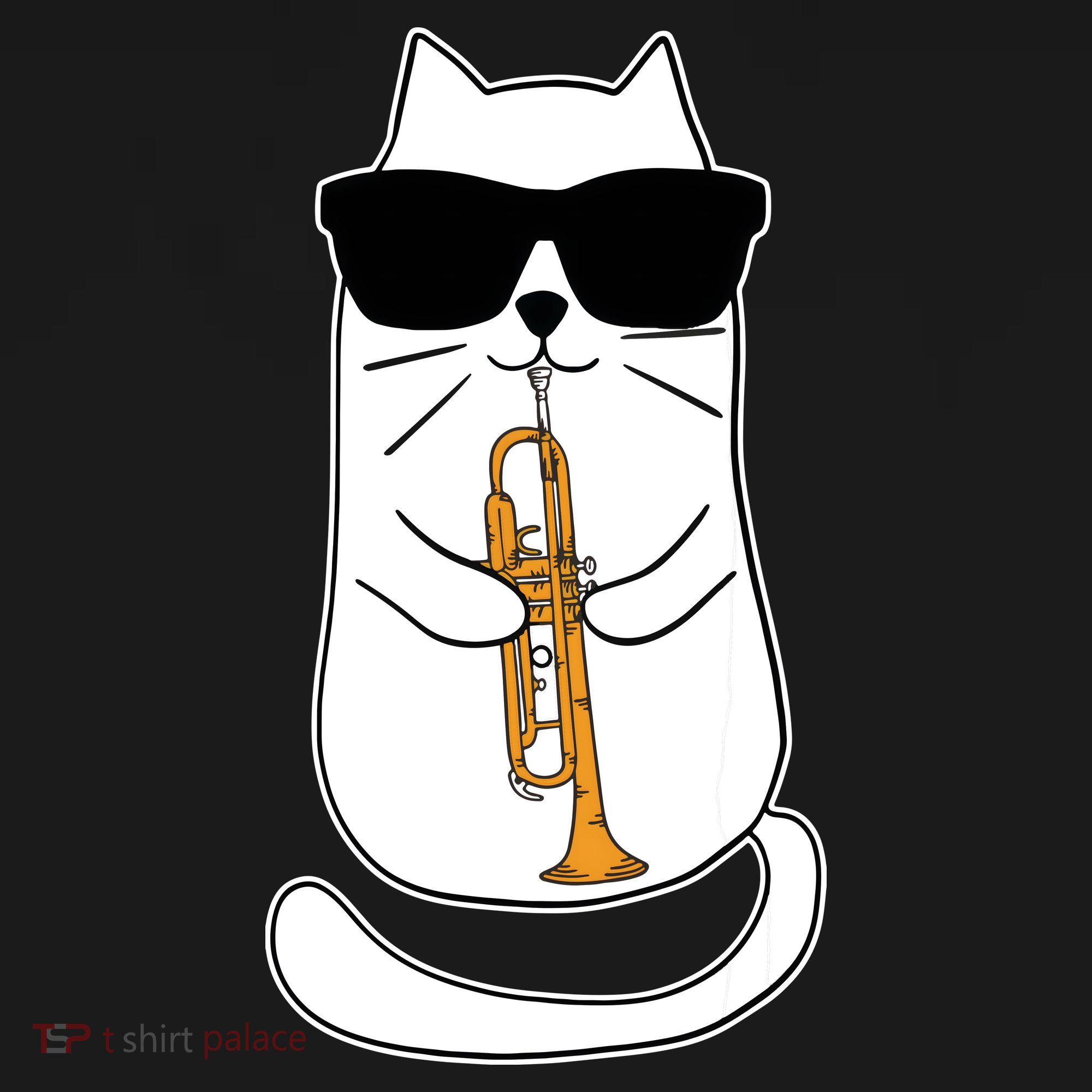 Trumpet Cat Funny Trumpet Player Toddler Hoodie