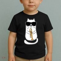 Trumpet Cat Funny Trumpet Player Toddler T-Shirt thumb 2