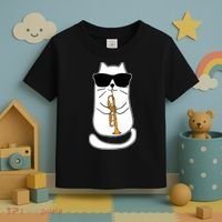 Trumpet Cat Funny Trumpet Player Toddler T-Shirt thumb 3