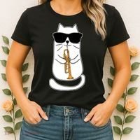 Trumpet Cat Funny Trumpet Player Women's T-Shirt thumb 2