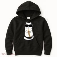 Trumpet Cat Funny Trumpet Player Kids Hoodie thumb 0