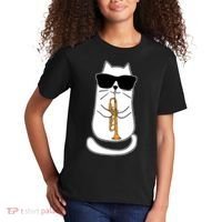 Trumpet Cat Funny Trumpet Player Kids T-Shirt thumb 2