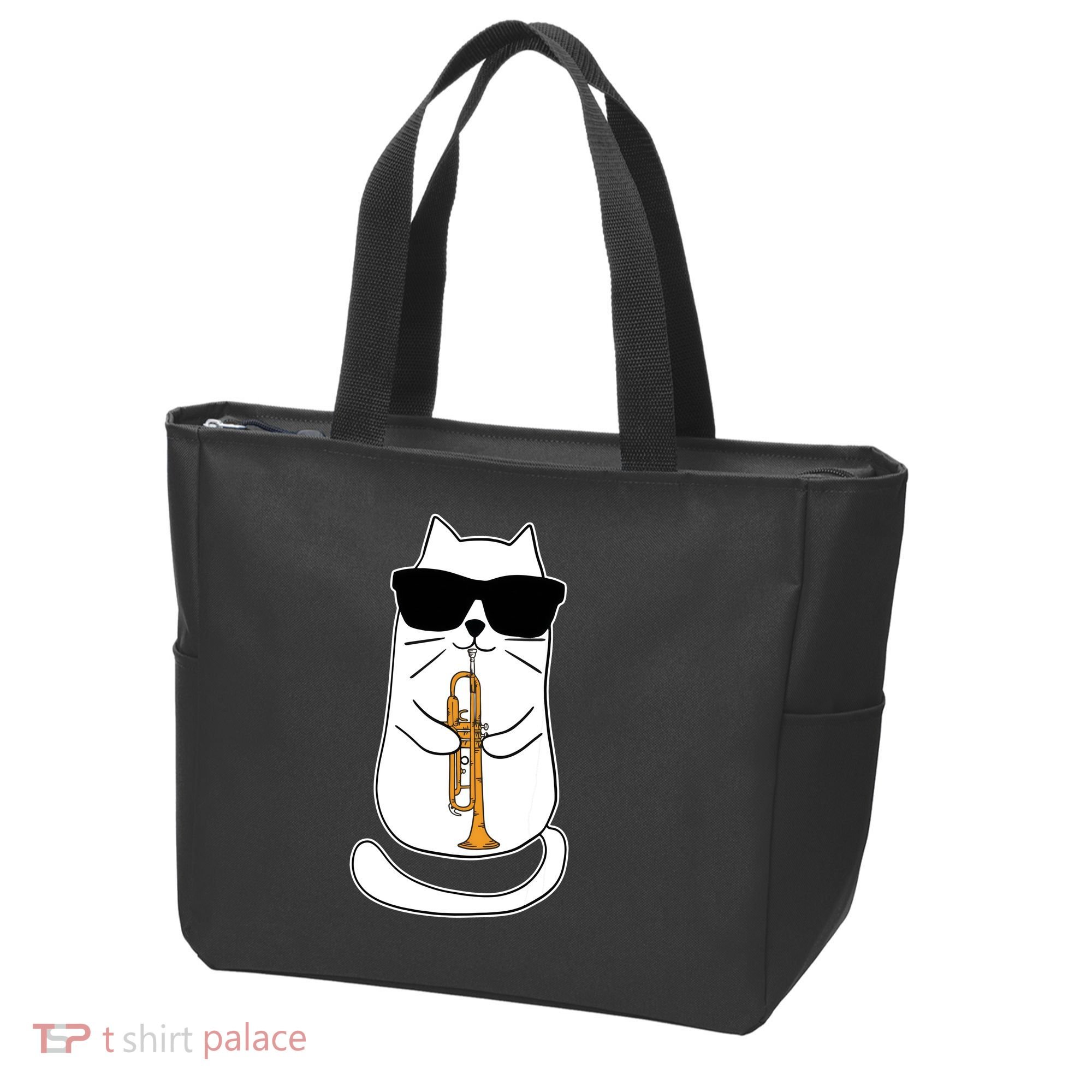 Trumpet Cat Funny Trumpet Player Tote Bag