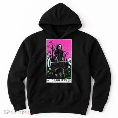 Tarot Card Funny Gym Deadlifts Workout Occult Reading Reader Hoodie