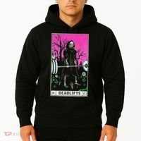 Tarot Card Funny Gym Deadlifts Workout Occult Reading Reader Hoodie thumb 2