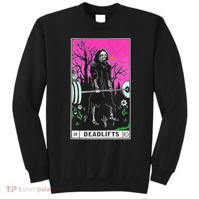 Tarot Card Funny Gym Deadlifts Workout Occult Reading Reader Sweatshirt