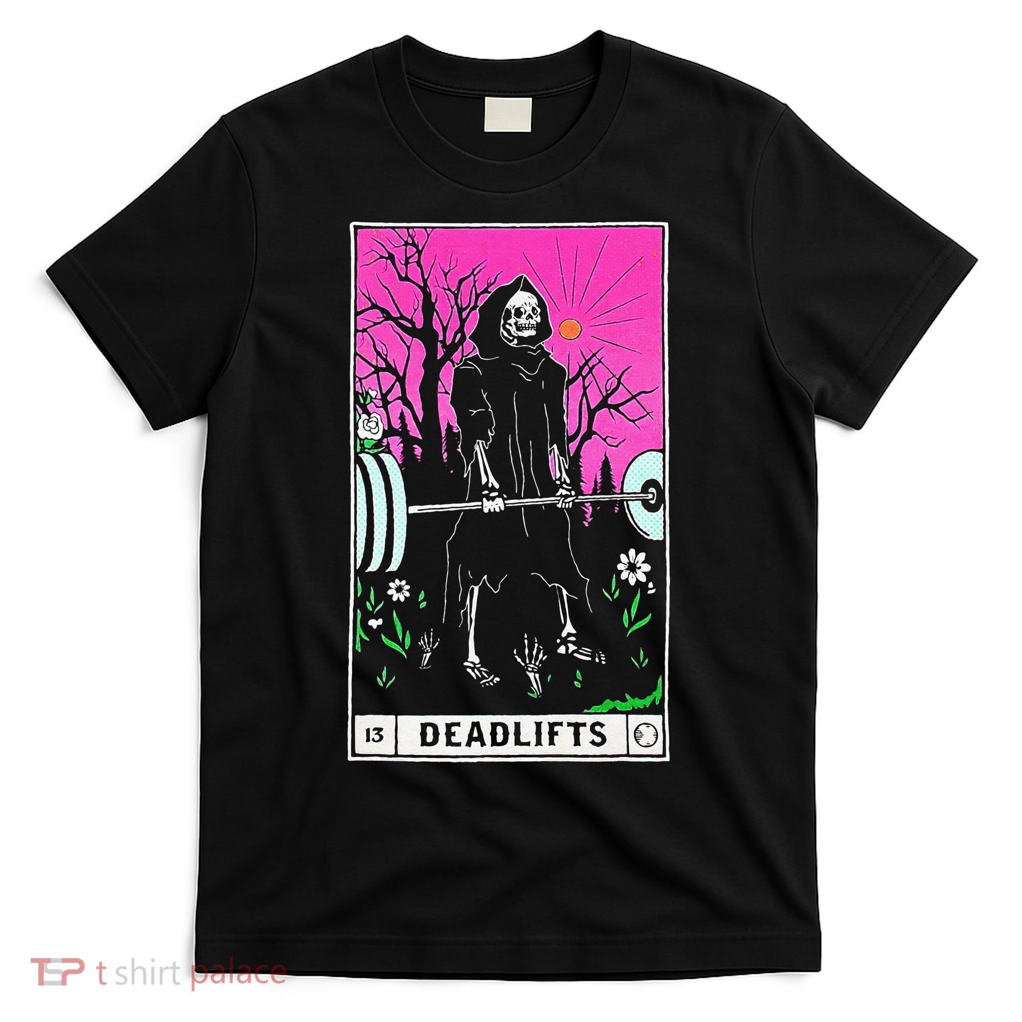 Tarot Card Funny Gym Deadlifts Workout Occult Reading Reader T-Shirt