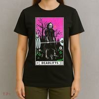 Tarot Card Funny Gym Deadlifts Workout Occult Reading Reader T-Shirt thumb 4