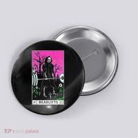 Tarot Card Funny Gym Deadlifts Workout Occult Reading Reader Button thumb 0