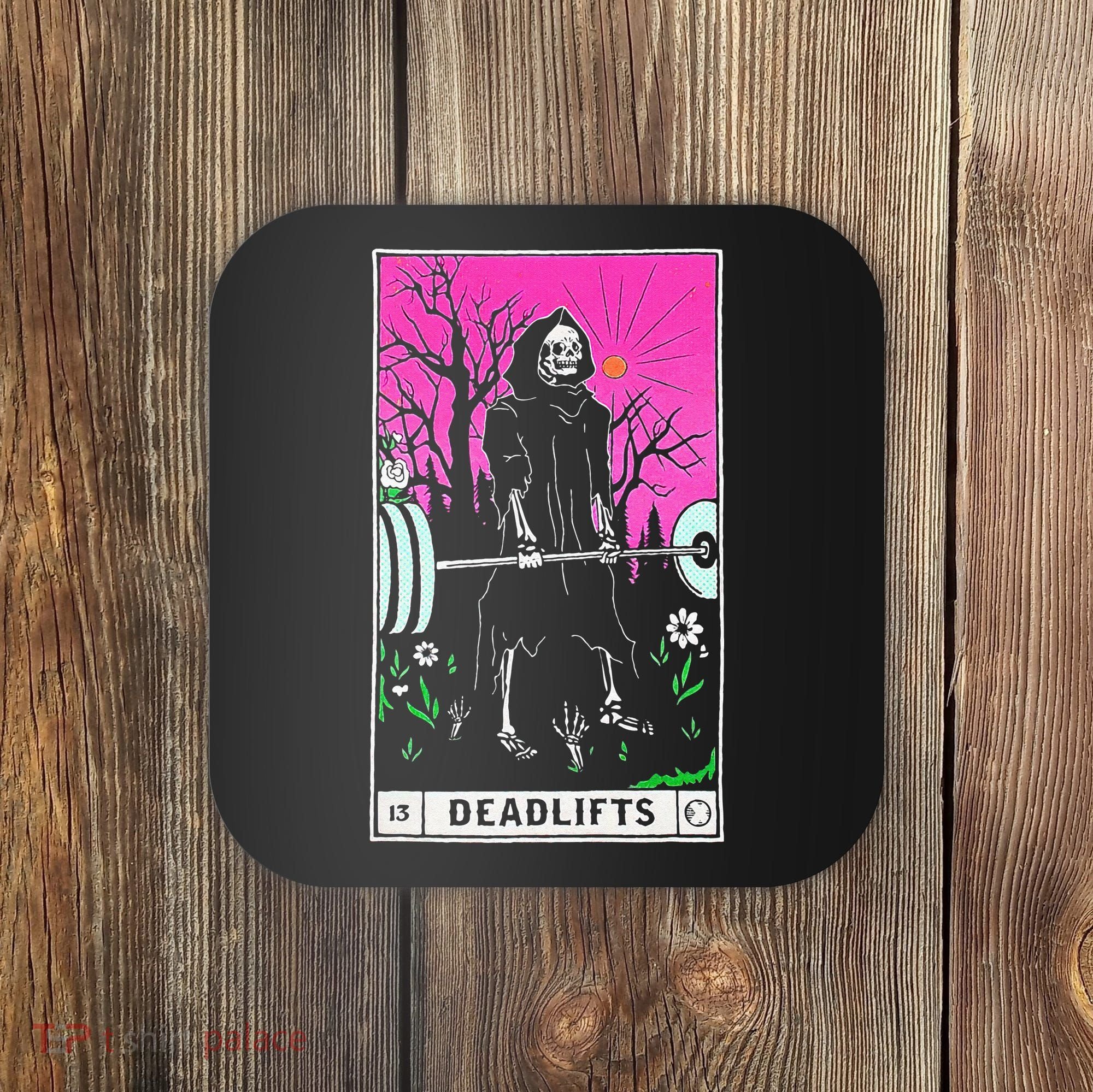 Tarot Card Funny Gym Deadlifts Workout Occult Reading Reader Coaster