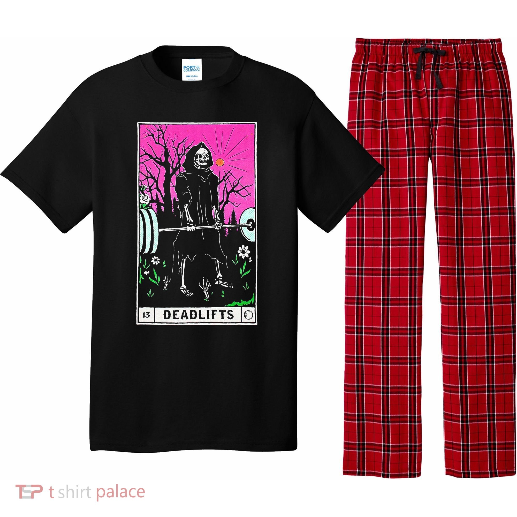 Tarot Card Funny Gym Deadlifts Workout Occult Reading Reader Pajama Set