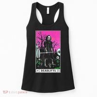 Tarot Card Funny Gym Deadlifts Workout Occult Reading Reader Women's Tank Top thumb 0