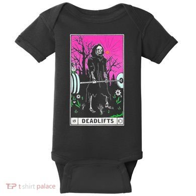 Tarot Card Funny Gym Deadlifts Workout Occult Reading Reader Baby Bodysuit