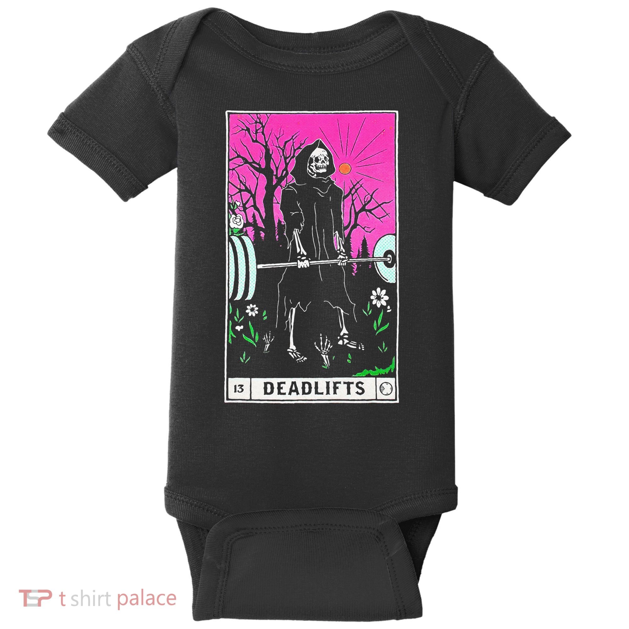 Tarot Card Funny Gym Deadlifts Workout Occult Reading Reader Baby Bodysuit