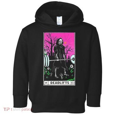 Tarot Card Funny Gym Deadlifts Workout Occult Reading Reader Toddler Hoodie